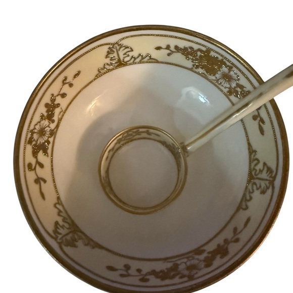 Antique Nippon Hand-Painted Gravy Boat Set w/ Ladle & Underplate - Picture 2 of 12